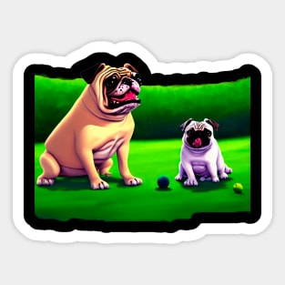 Bulldog and Pug Sticker